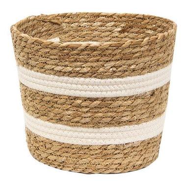 Jute & Cotton Round Basket, 8